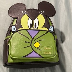Loungefly Disney Mickey Halloween Green and Purple Backpack
